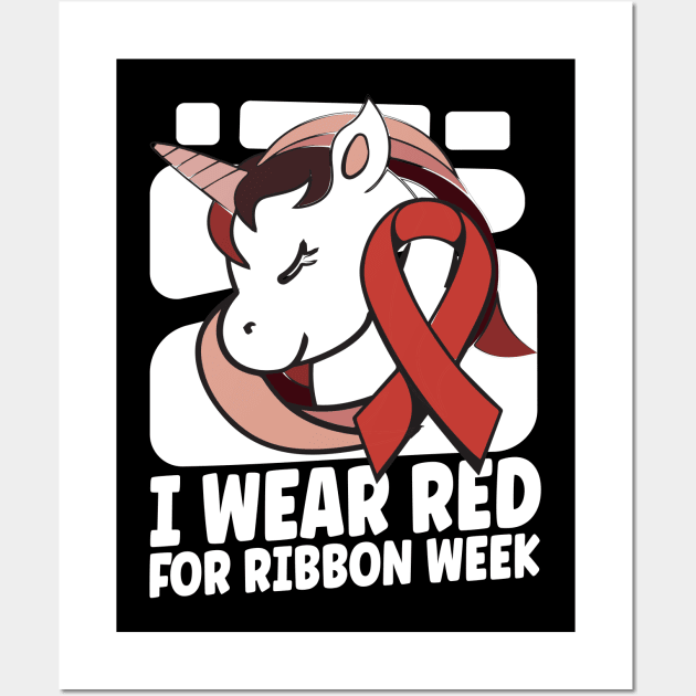 I Wear Red For Ribbon Week Wall Art by Jabir